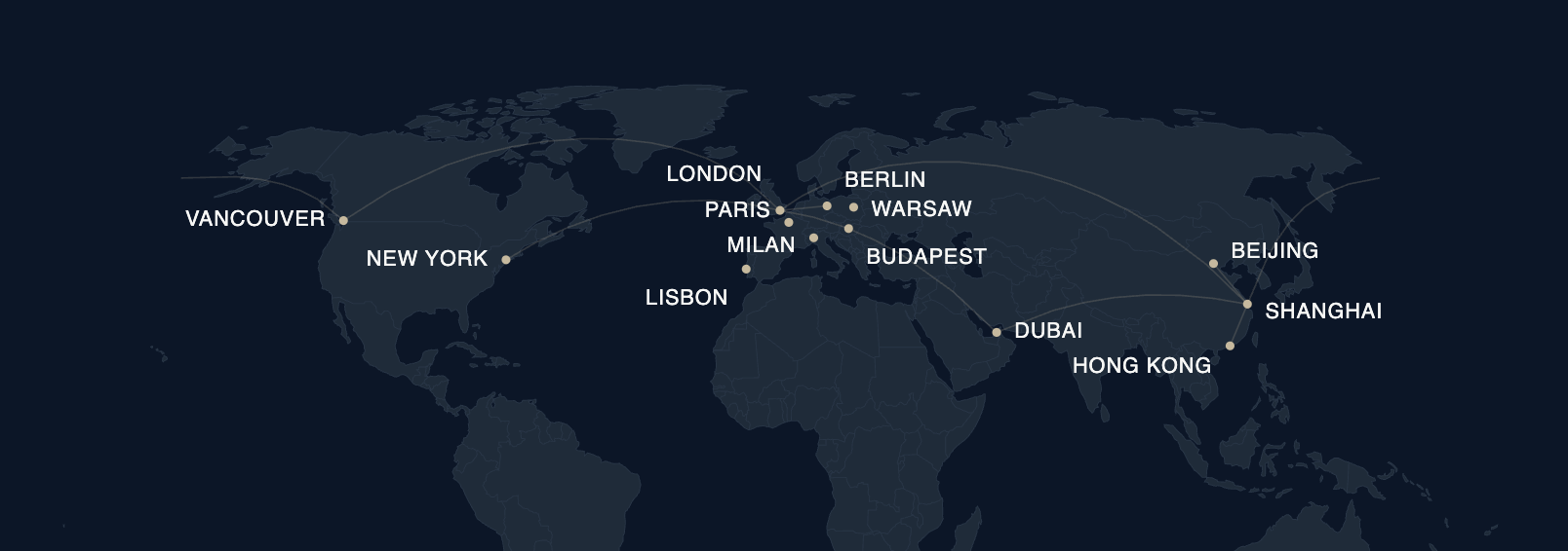 World map showing Beam Reach Partners office cities